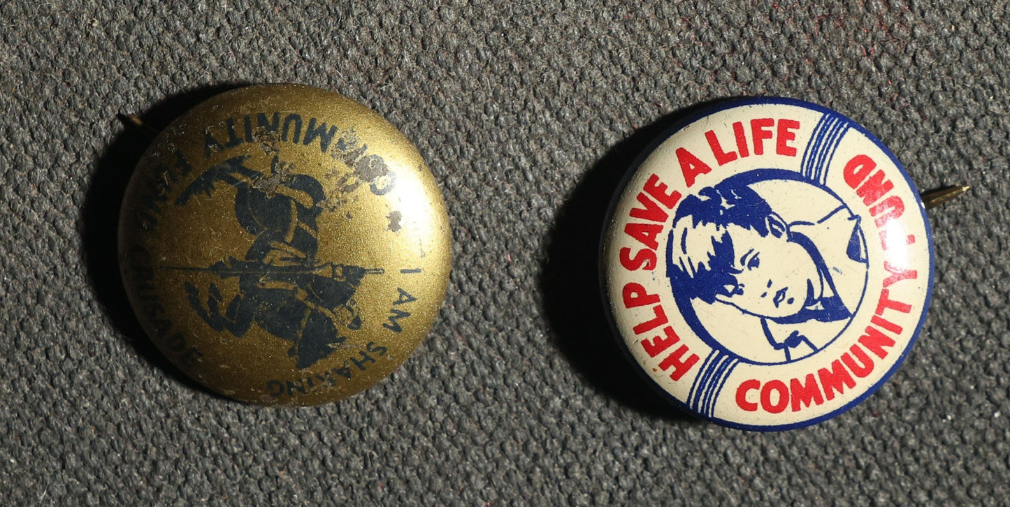 Grouping of 10 Buttons, Community Fund Related