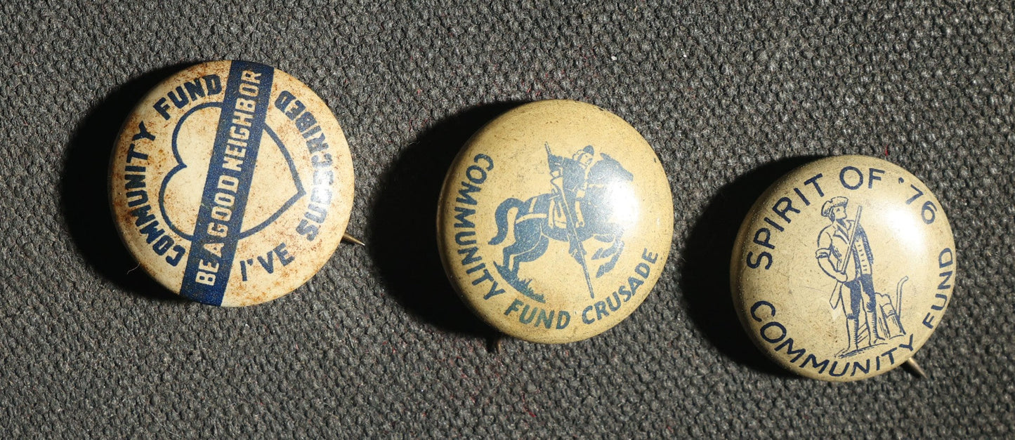 Grouping of 10 Buttons, Community Fund Related