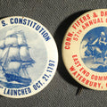 Lot 077 - Pair of Buttons, U.S.S. Constitution and Connecticut Fifers and Drummers Association 1942