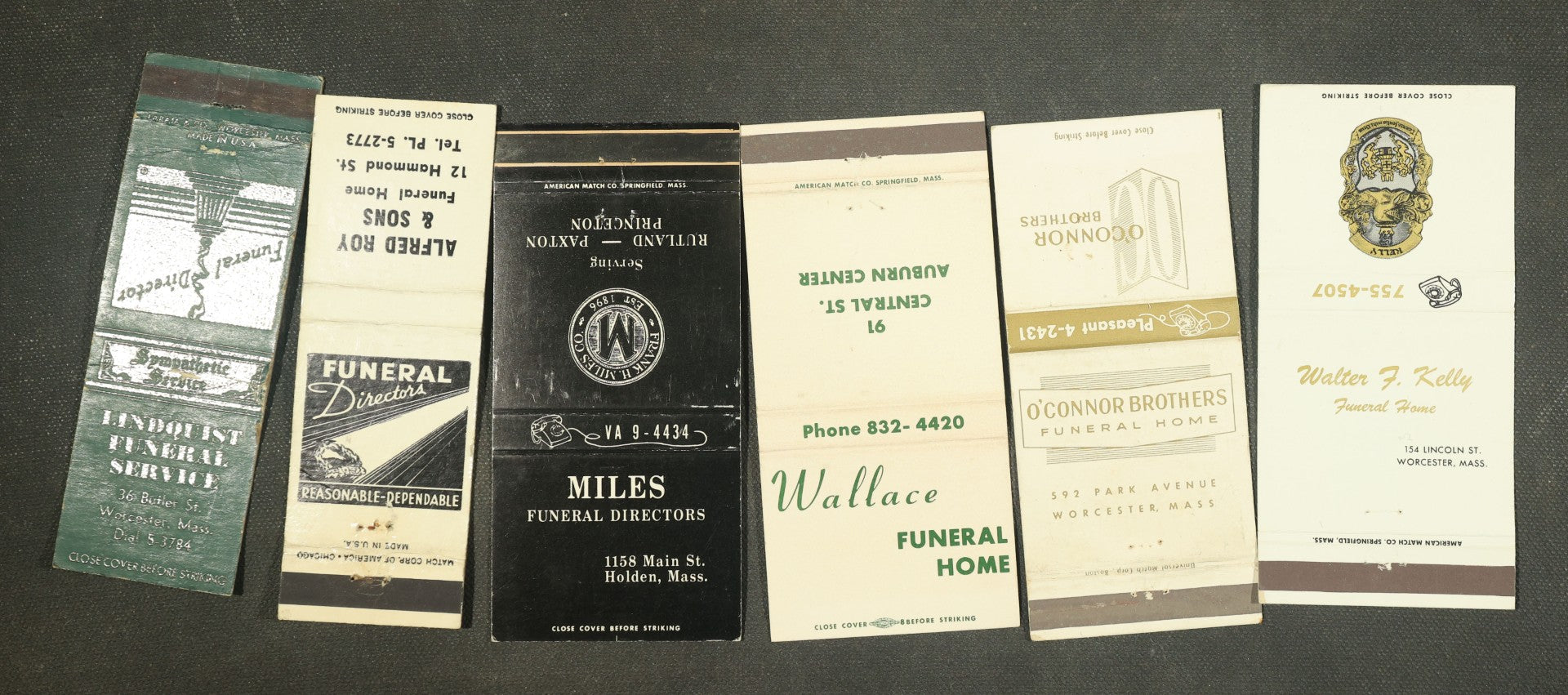 Vintage Matchbook Grouping - Funeral Homes