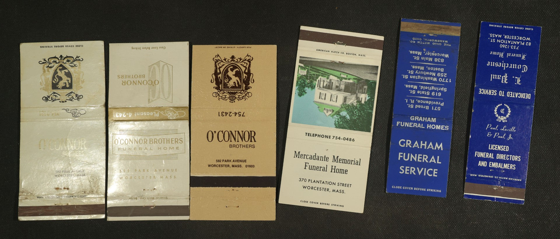 Vintage Matchbook Grouping - Funeral Homes