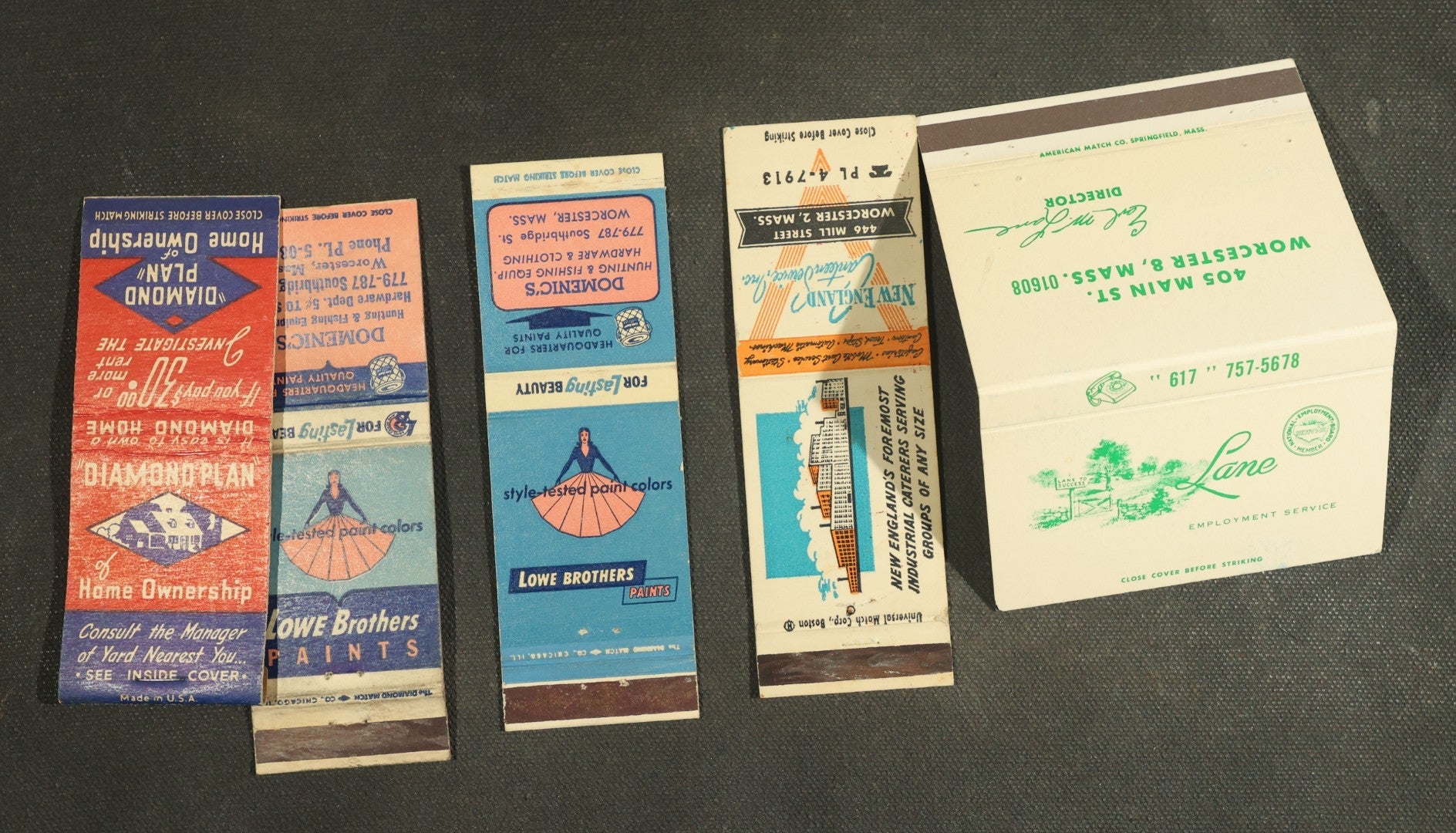 Vintage Matchbook Grouping - Bowling, Fishing Stores, Etc
