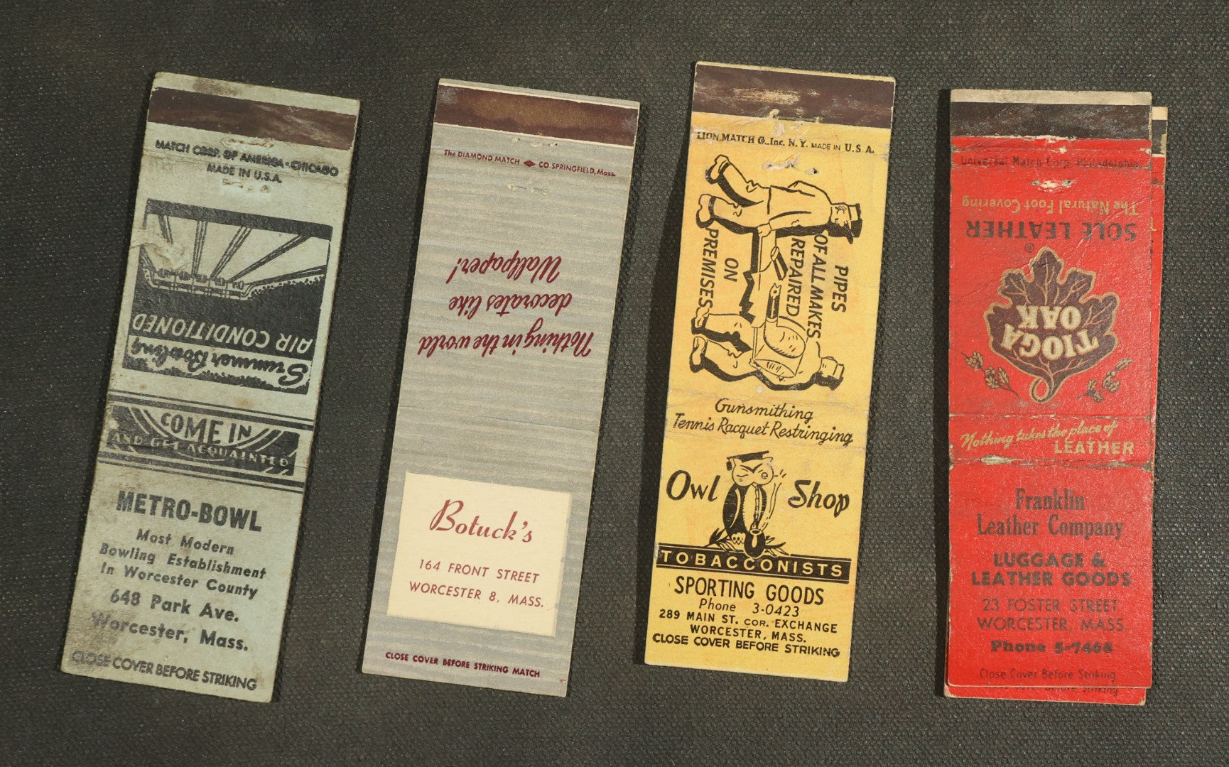 Vintage Matchbook Grouping - Bowling, Fishing Stores, Etc