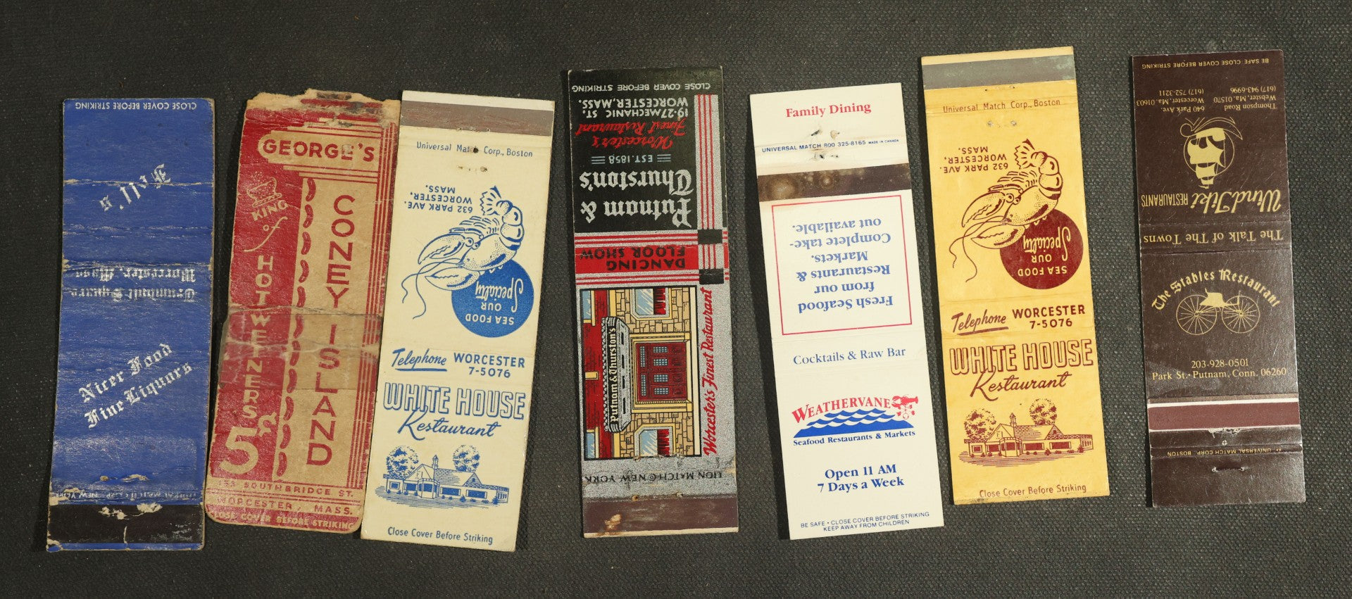 Vintage Matchbook Grouping - Restaurants Including Kfc, Chinese, Etc