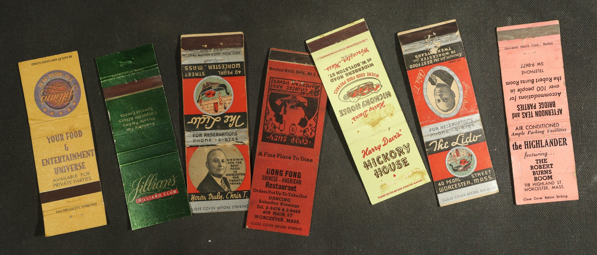 Vintage Matchbook Grouping - Restaurants Including Kfc, Chinese, Etc