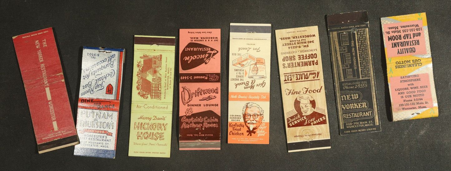 Vintage Matchbook Grouping - Restaurants Including Kfc, Chinese, Etc