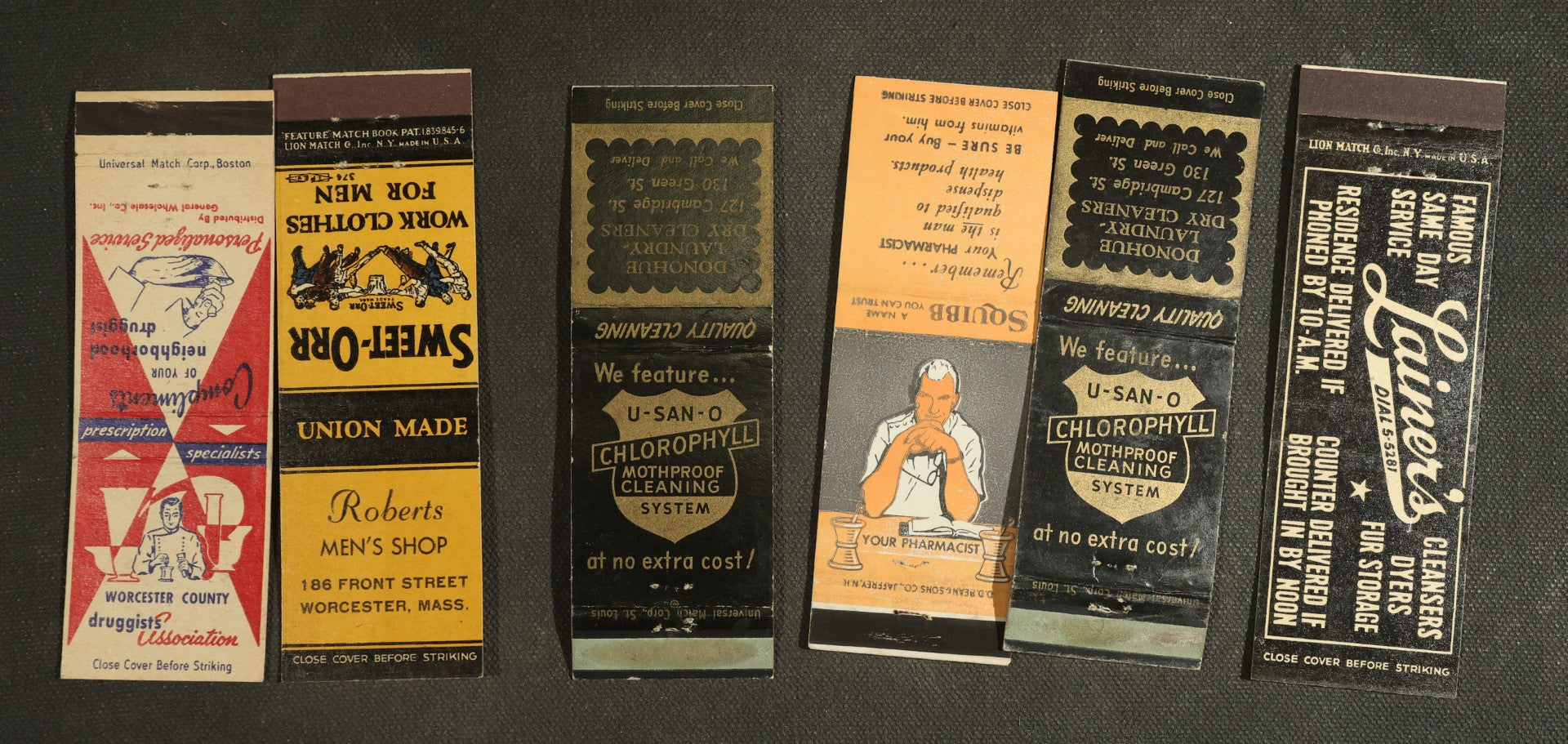 Vintage Matchbook Grouping - Cleaning Services & Clothing
