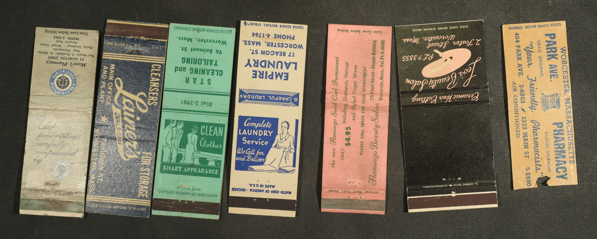 Vintage Matchbook Grouping - Cleaning Services & Clothing