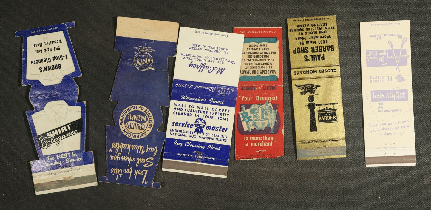 Vintage Matchbook Grouping - Cleaning Services & Clothing