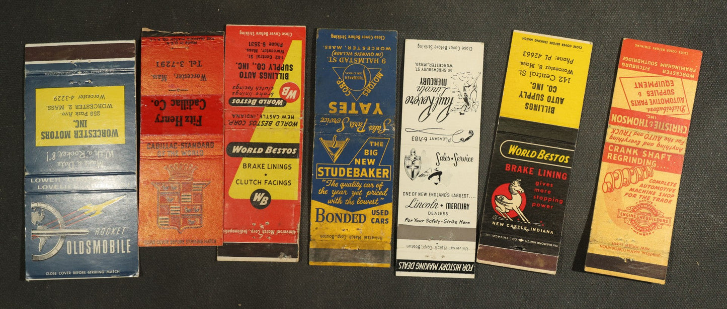 Vintage Matchbook Grouping - Automotive Etc