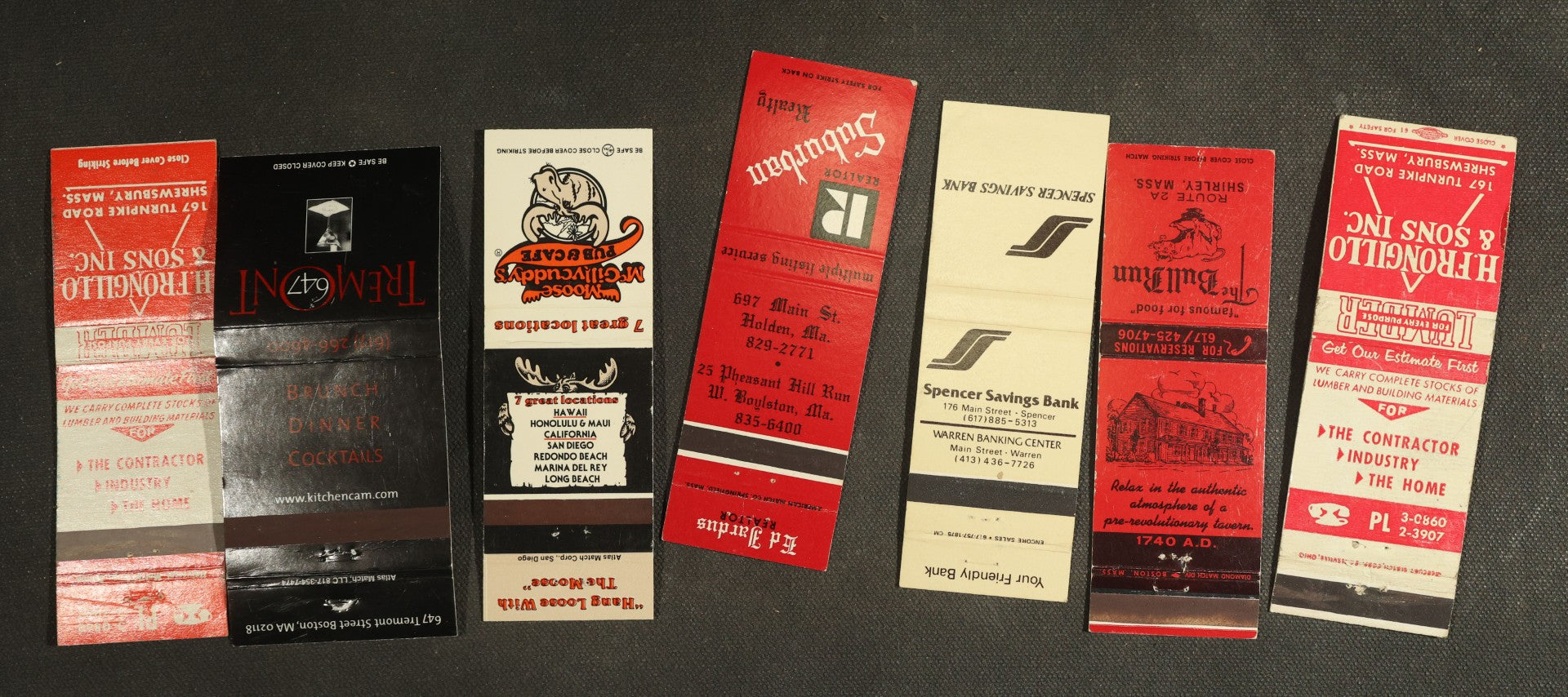 Vintage Matchbook Grouping - Restaurants, Inns, Etc