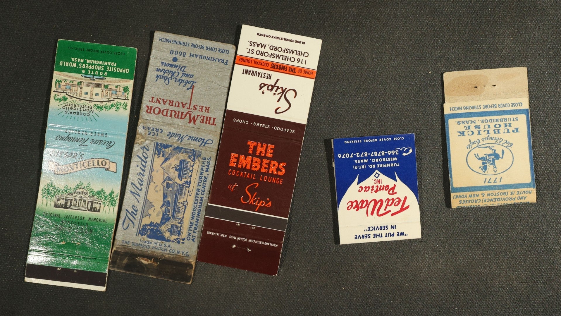 Vintage Matchbook Grouping - Restaurants, Inns, Etc