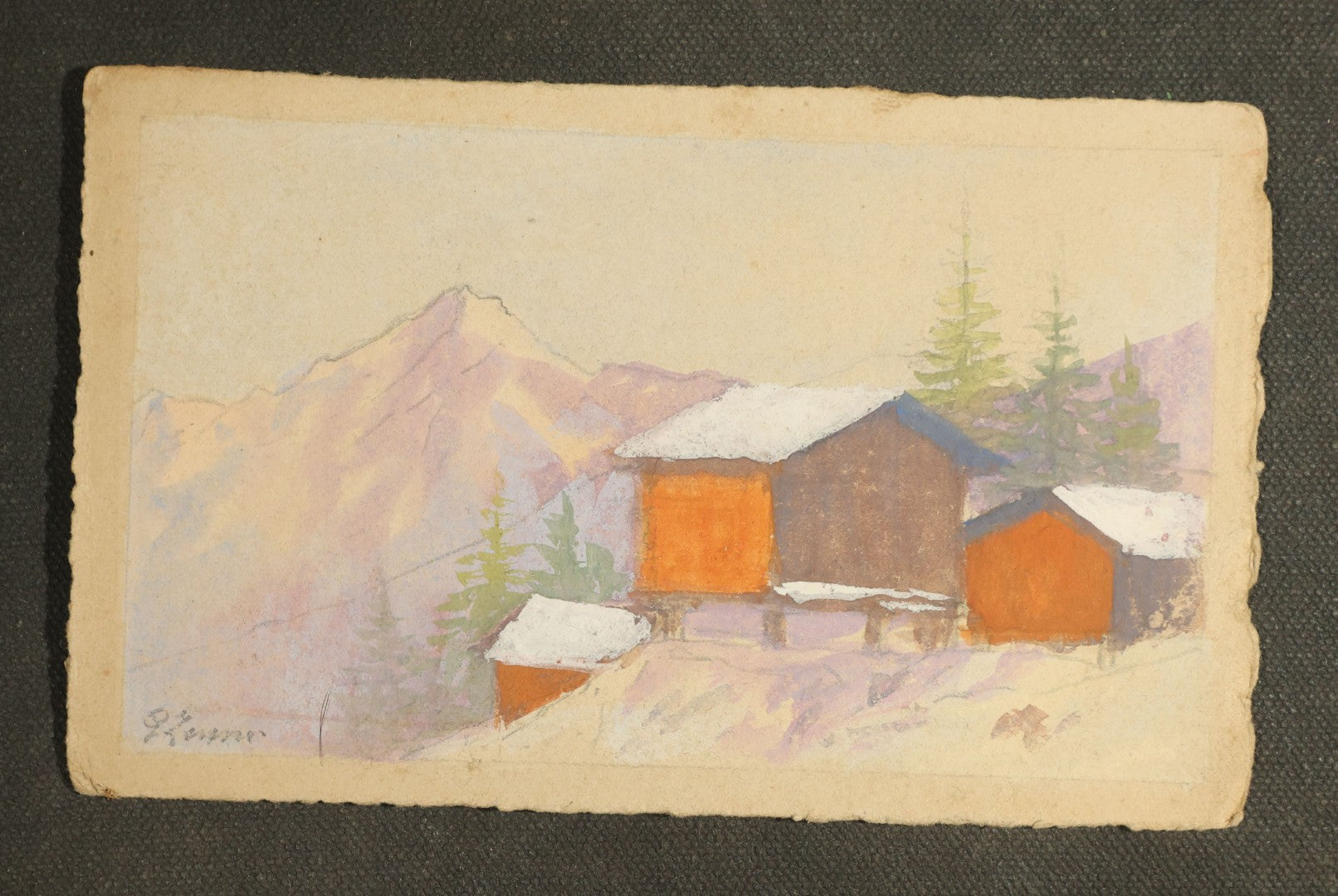 Single Watercolor Painting Postcard