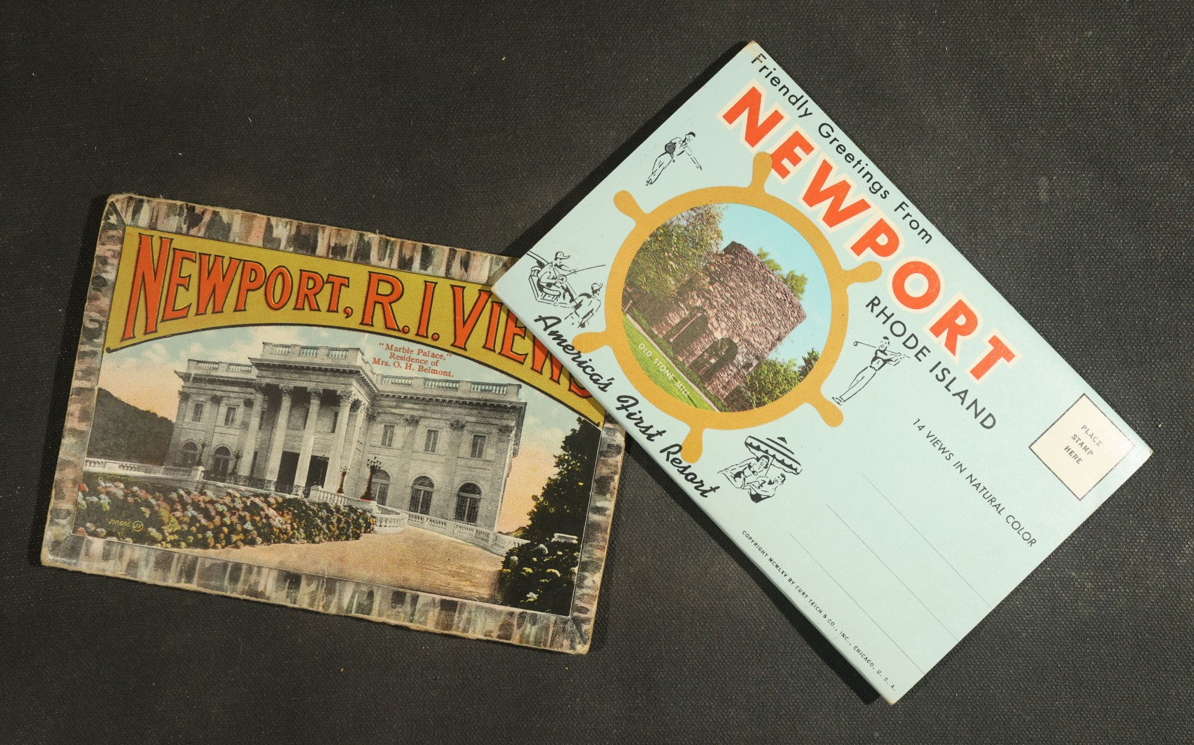 Vintage Postcard Grouping - Pair of Newport Rhode Island Folders