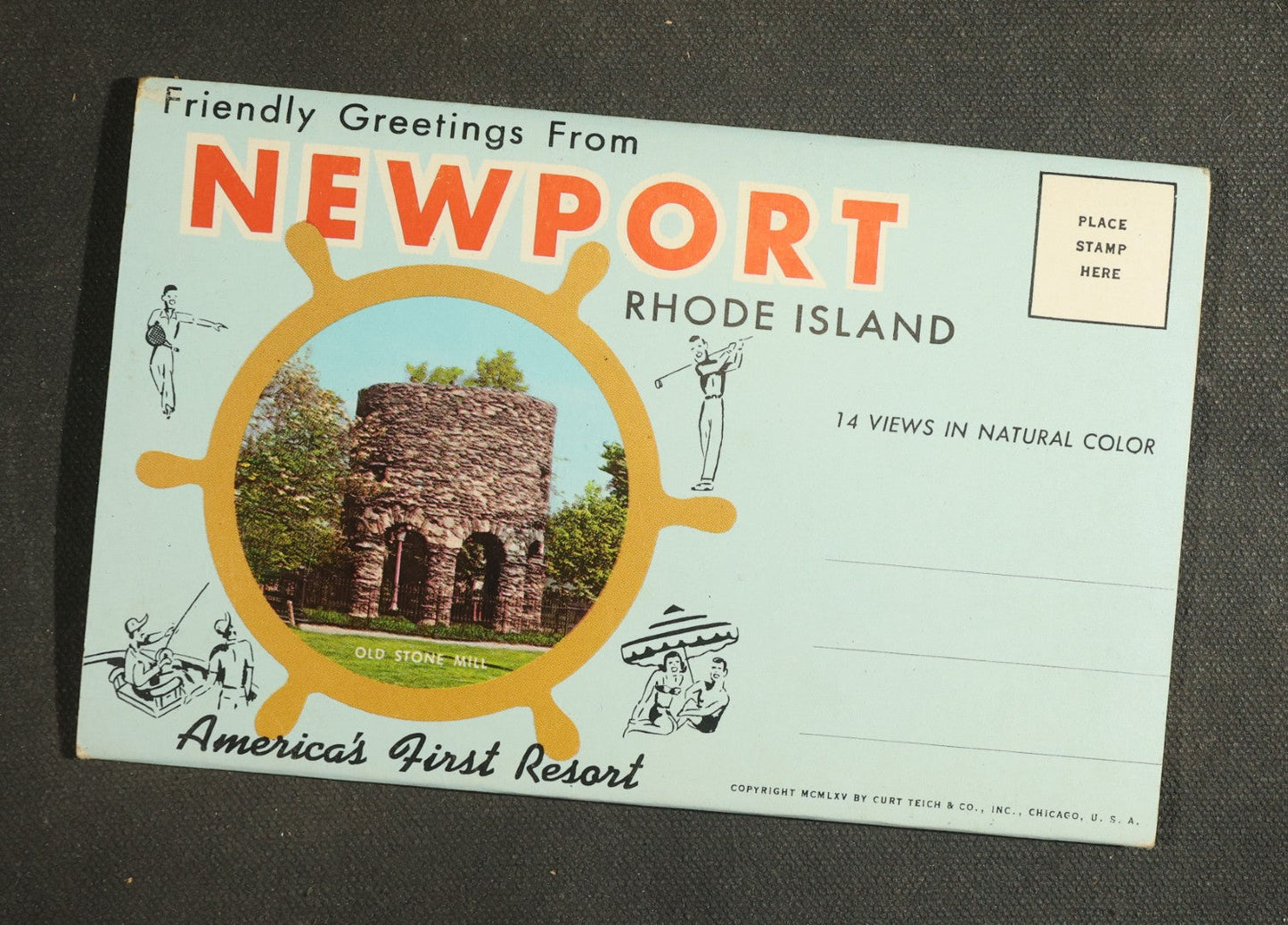 Vintage Postcard Grouping - Pair of Newport Rhode Island Folders