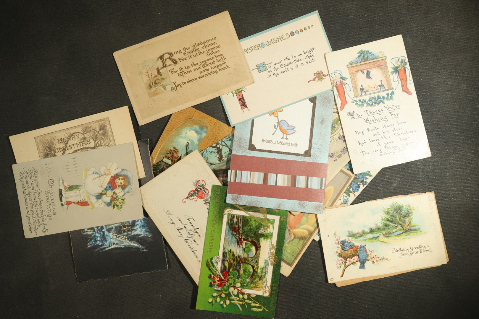 vintage postcard grouping - Greetings and Holiday