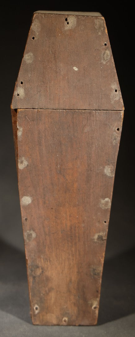 Antique Wooden Folk Art Coffin with Vintage Posable Artist's Mannequin Figure
