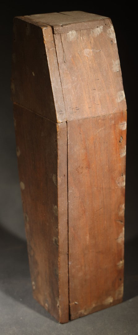 Antique Wooden Folk Art Coffin with Vintage Posable Artist's Mannequin Figure