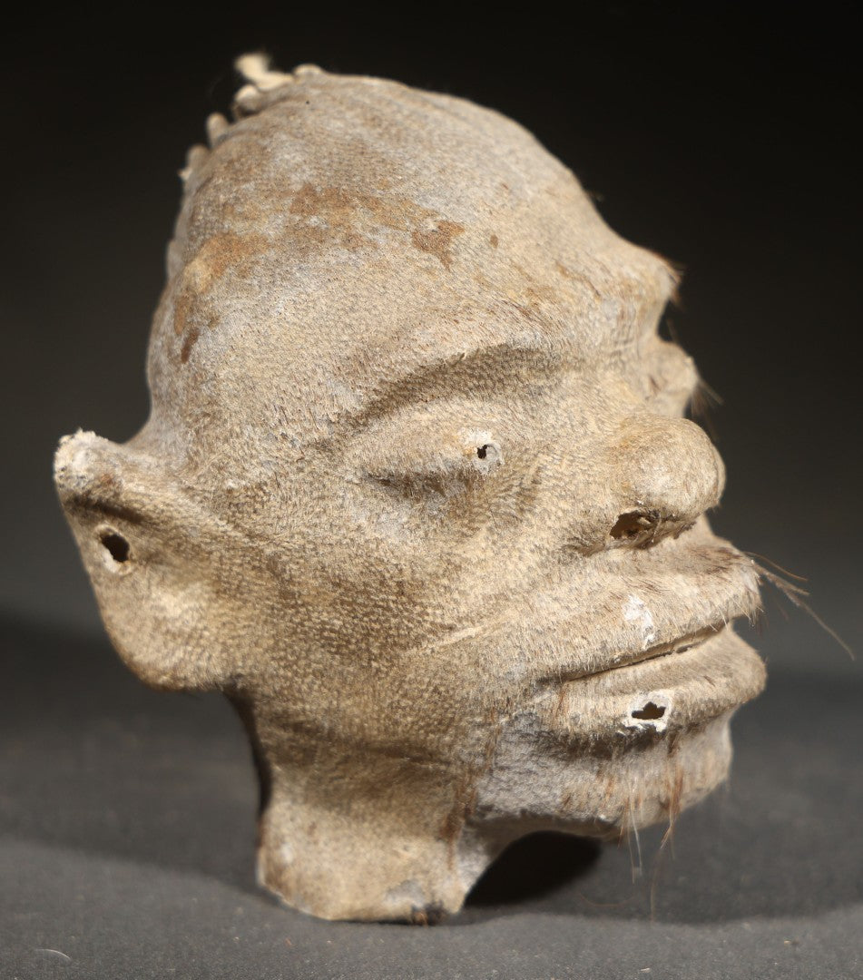 Vintage Shrunken Head Gaff Tourist Souvenir, Sculpted from Animal Hide