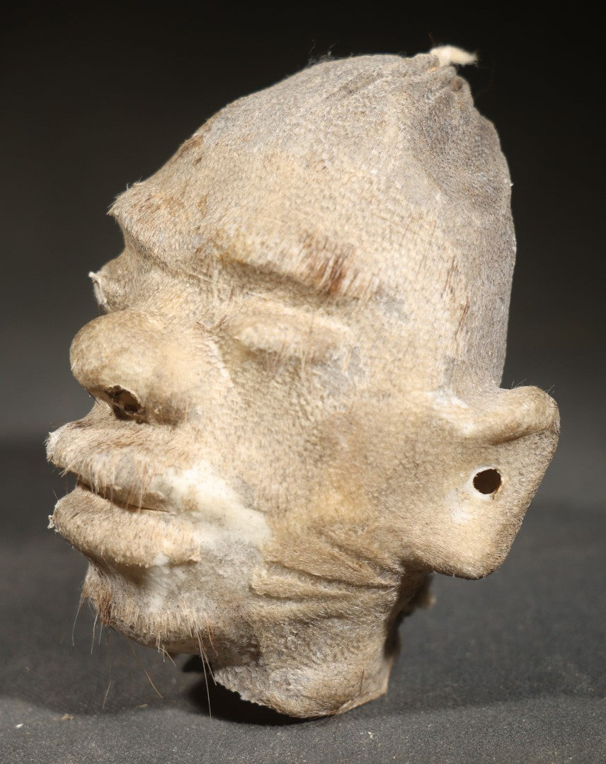 Vintage Shrunken Head Gaff Tourist Souvenir, Sculpted from Animal Hide