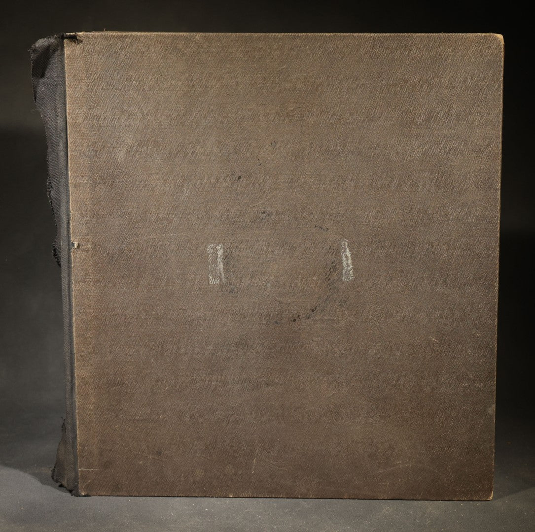 Antique Entomology Book-Form Specimen Display Case with Glass-Fronted Interior and Cork-Lined Compartment, Gold-Stamped Spine