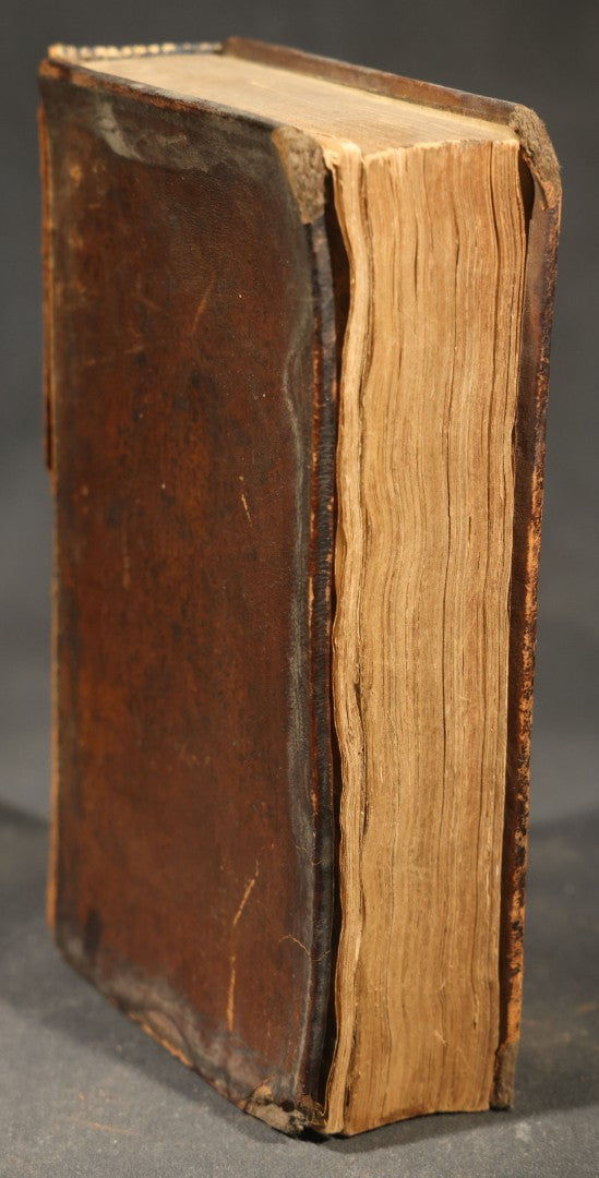 Antique French-Language Religious Book Safe made from "L'Imitation de Jésus-Christ Méditée"  Tome Second, with Marbled Paper-Lined Hidden Compartment and "P-V France" Stamp