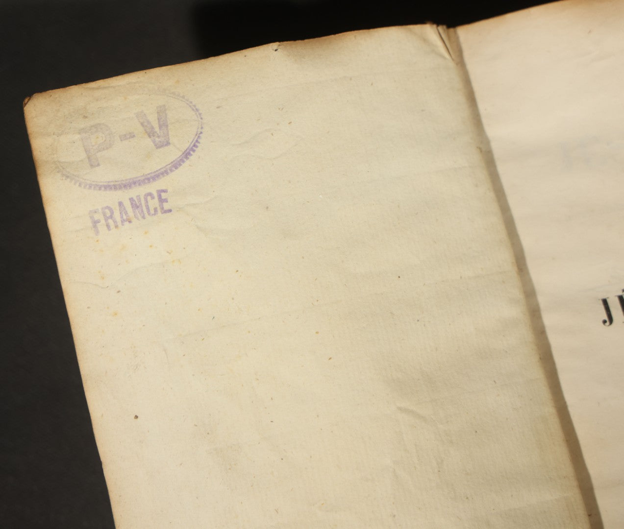 Antique French-Language Religious Book Safe made from "L'Imitation de Jésus-Christ Méditée"  Tome Second, with Marbled Paper-Lined Hidden Compartment and "P-V France" Stamp