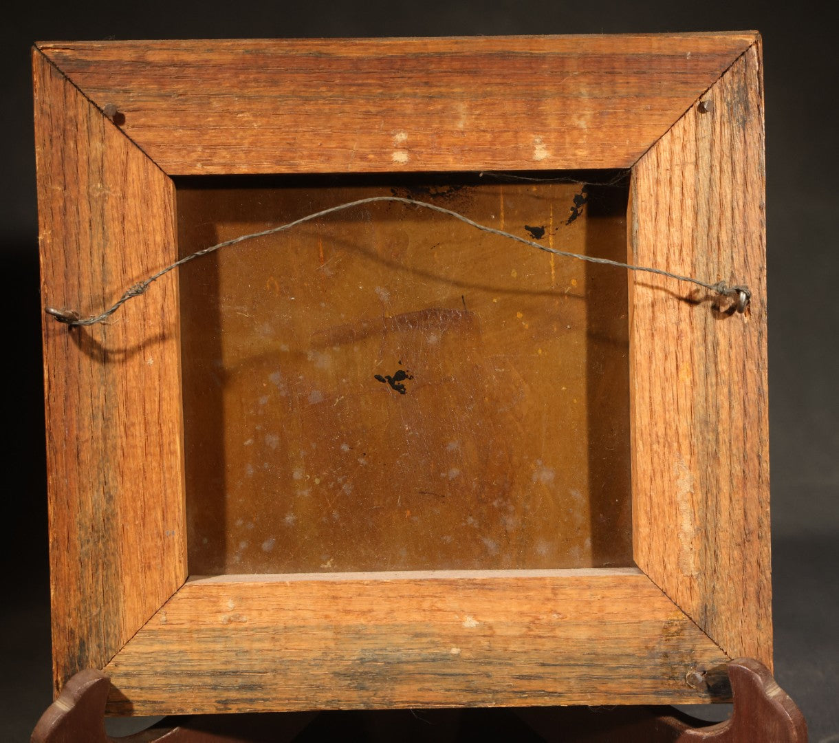 Antique Engraved Brass "Dame Fortune" Plaque in Oak Frame, Manufactured by The Wharff-Eaton Co. Inc., Copyrighted 1902