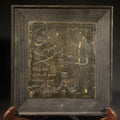 Lot 042 - Antique "The Army Toast" Engraved Brass Plaque with Soldier and Smoke Women, Crossed Swords Motif, Manufactured by the Wharff-Eaton Co. Inc., Copyrighted 1903, 8-1/2" W x 9-1/4" H