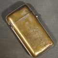 Lot 039 - Antique Brass Match Safe with Engraved Turtle Design, 3" H