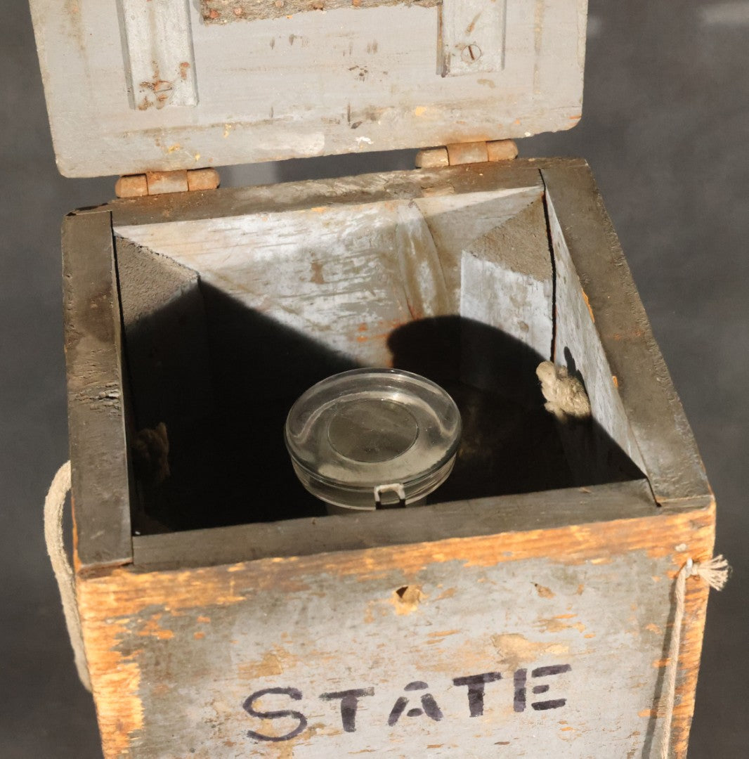 Antique New Hampshire State Board of Health Glass Bottle in Wooden Carrying Box, Concord, New Hampshire