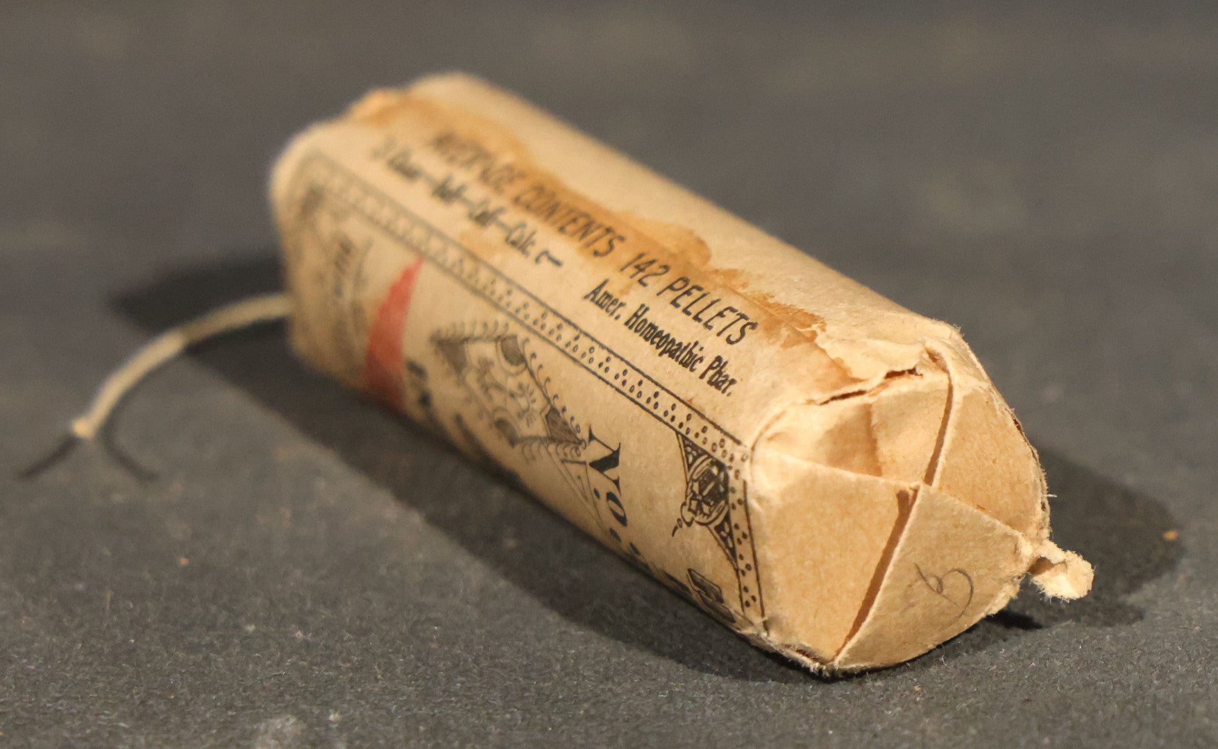 Antique Humphreys' Homeopathic No. 3 Infants' Diseases Pellet Vial with Printed Wrapper and original contents, Humphreys' Homeopathic Medicine Co., New York