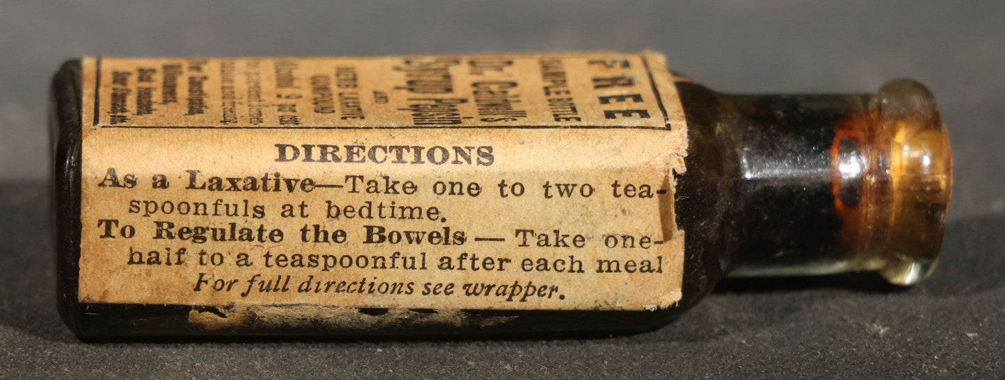 Pair of Antique Pharmaceutical Sample Bottles including Dr. Caldwell's Syrup Pepsin and Upjohn Quinine Sulph. Sample Pill