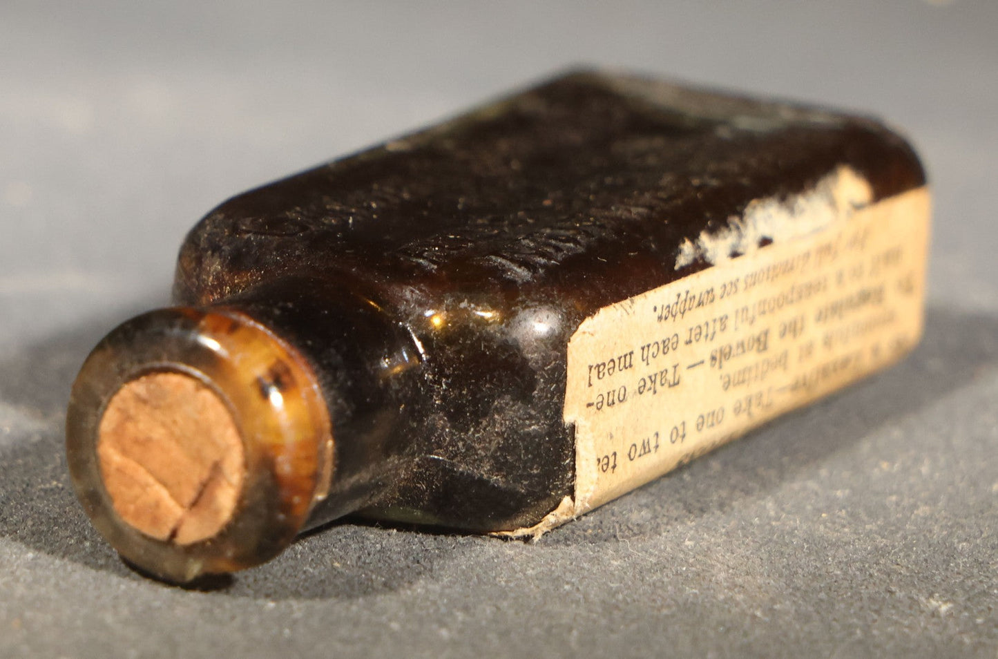 Pair of Antique Pharmaceutical Sample Bottles including Dr. Caldwell's Syrup Pepsin and Upjohn Quinine Sulph. Sample Pill