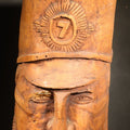 Lot 079 - Vintage Folk Art Carved Wood Military Figure with 7th Regiment Starburst Badge, Inscribed to John Wallace Turner, 1971, 14-5/8" H