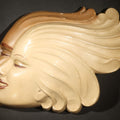 Lot 070 - Vintage Chalkware Wall Plaque of Two Women in Profile with Flowing Hair, Note Damage Repair on Verso, 15-1/2" L x 9-3/4" H