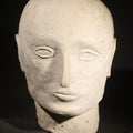 Lot 081 - Vintage Hand-Formed Plaster Sculptural Head with Stylized Features, 10" H