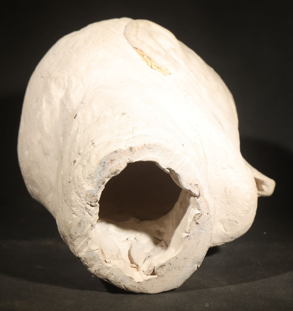 Vintage Hand-Formed Plaster Sculptural Head with Stylized Features