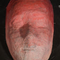 Lot 087 - Vintage Gauze and Plaster Life Mask of Young Woman with Red Paint