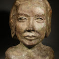 Lot 088 - Vintage Sculpted Portrait Bust of a Woman with Bob Hairstyle by Ruth Kleiman, 8-3/4" H
