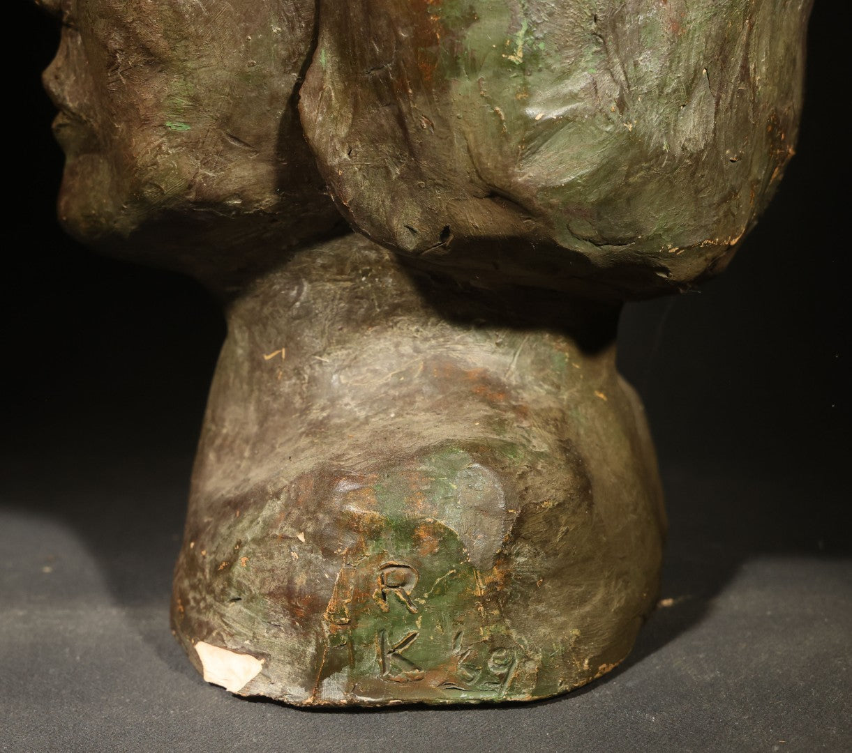 Vintage Sculpted Portrait Bust of a Woman with Bob Hairstyle by Ruth Kleiman