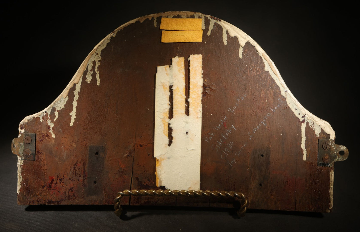 Antique Park Theatre Boston Marquee Board Top Section with Incised Lettering, Circa 1880