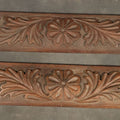 Lot 093 - Pair of Antique Carved Wood Furniture Fragments with Acanthus Leaf Scrollwork and Central Rosette Motifs, 28-1/2" And 28-3/4" L