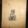 Lot 101 - Antique Pug Dog Etching Print with Verse, Manuscript on Verso Recording First Meeting of the Beta Eta Alumni Charter House Association, Beta Theta Pi, Maine State College, Philadelphia, Pennsylvania, 1889, 9-1/4" W x 10-3/4" H