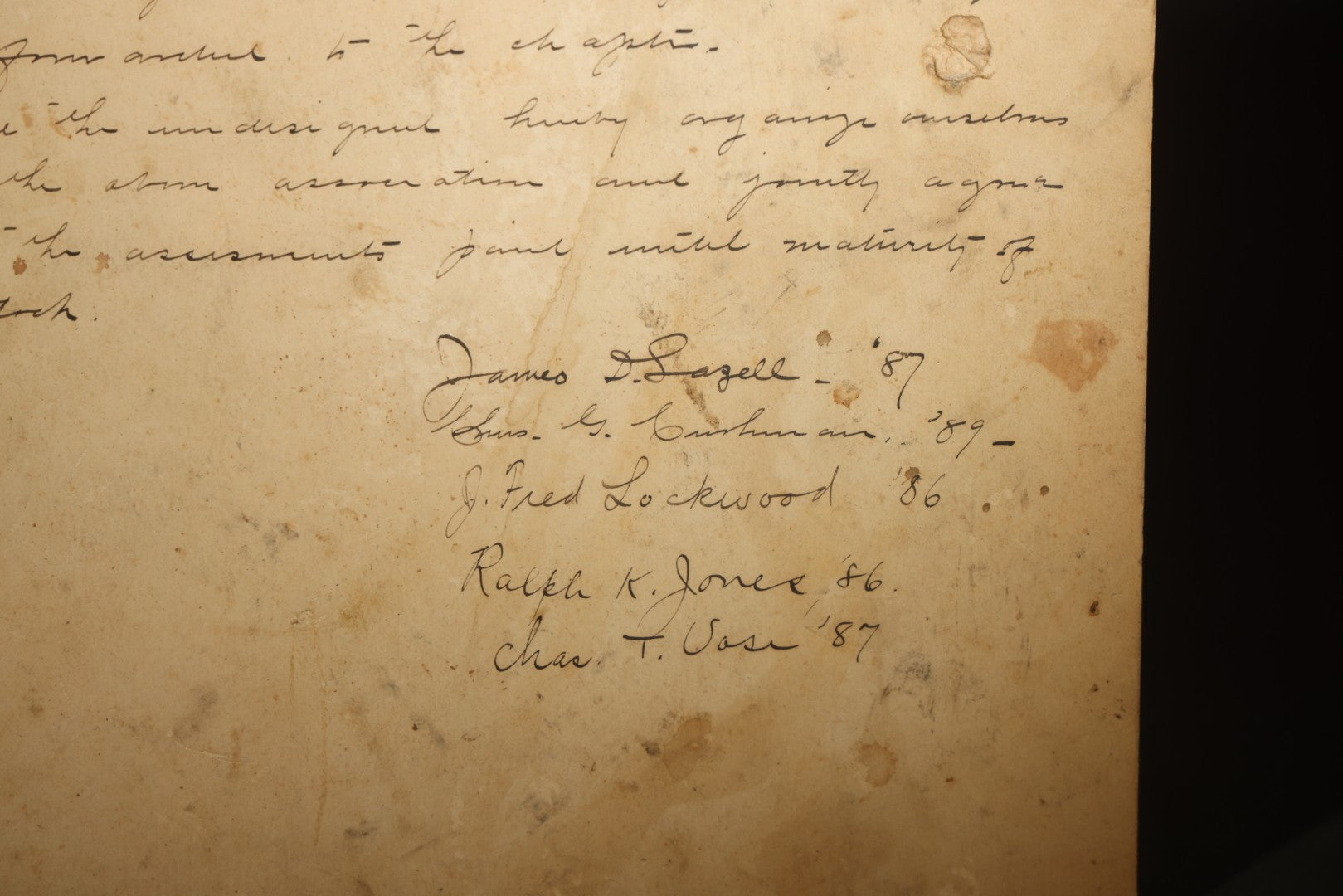 Antique Pug Dog Etching Print with Verse, Manuscript on Verso Recording First Meeting of the Beta Eta Alumni Charter House Association, Beta Theta Pi, Maine State College, Philadelphia, Pennsylvania, 1889