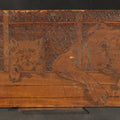 Lot 102 - Antique Flemish Art Pyrography Wood Panel of Three Dogs at a Fence, Pattern No. 938, 18-1/8" W x 6" H