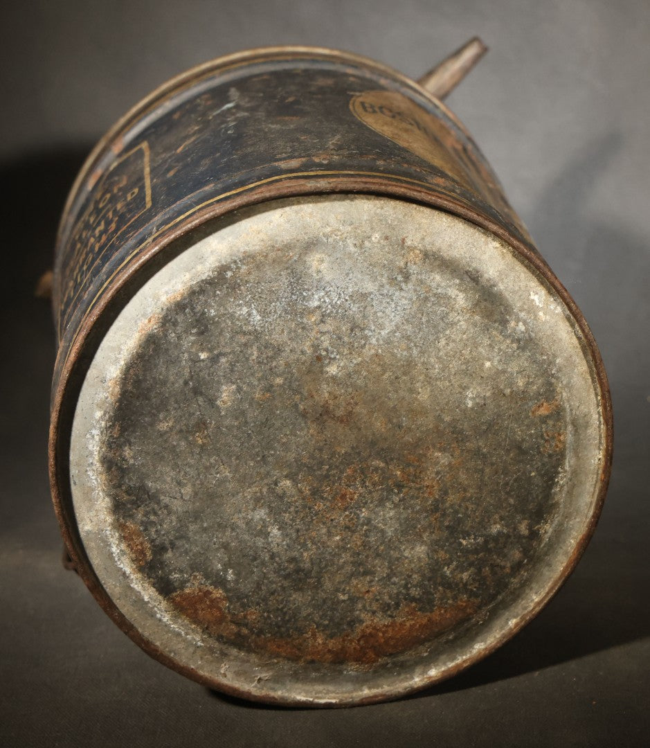 Vintage Boston Oil Can One-Gallon Oil Can with Custom House Tower Graphic, "Warranted Tight"