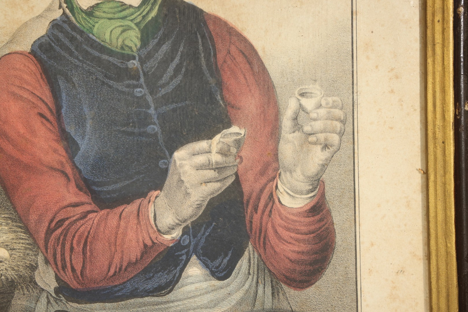 Antique "A Bad Egg" Hand-Colored Lithograph Print, Published by N. Currier, 152 Nassau Street, New York