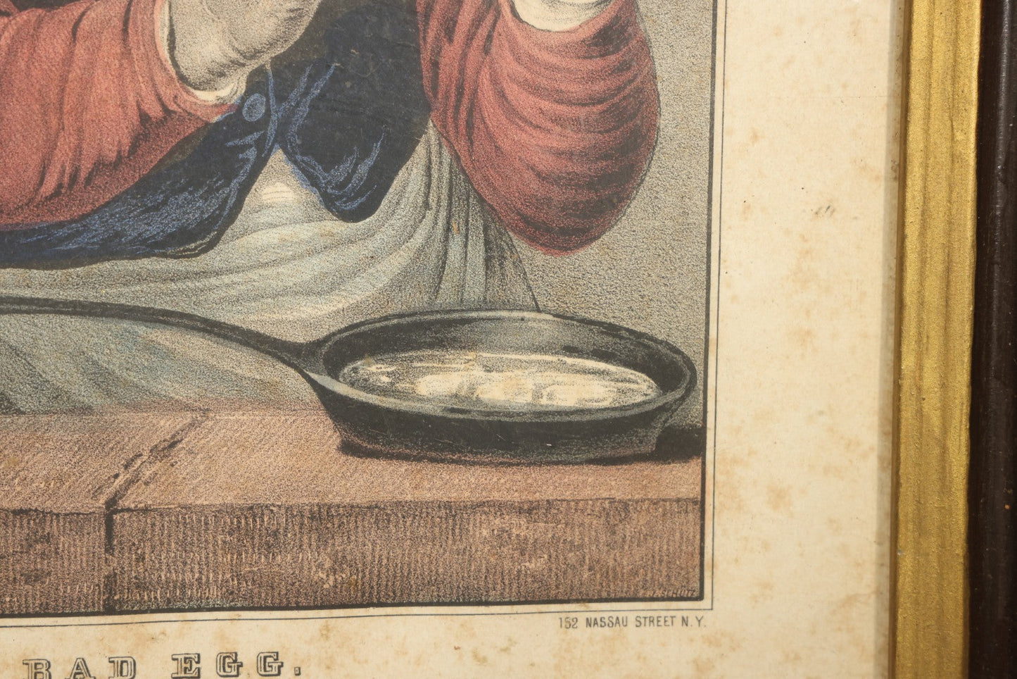 Antique "A Bad Egg" Hand-Colored Lithograph Print, Published by N. Currier, 152 Nassau Street, New York