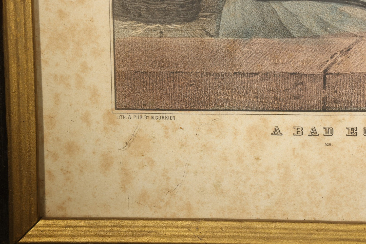 Antique "A Bad Egg" Hand-Colored Lithograph Print, Published by N. Currier, 152 Nassau Street, New York